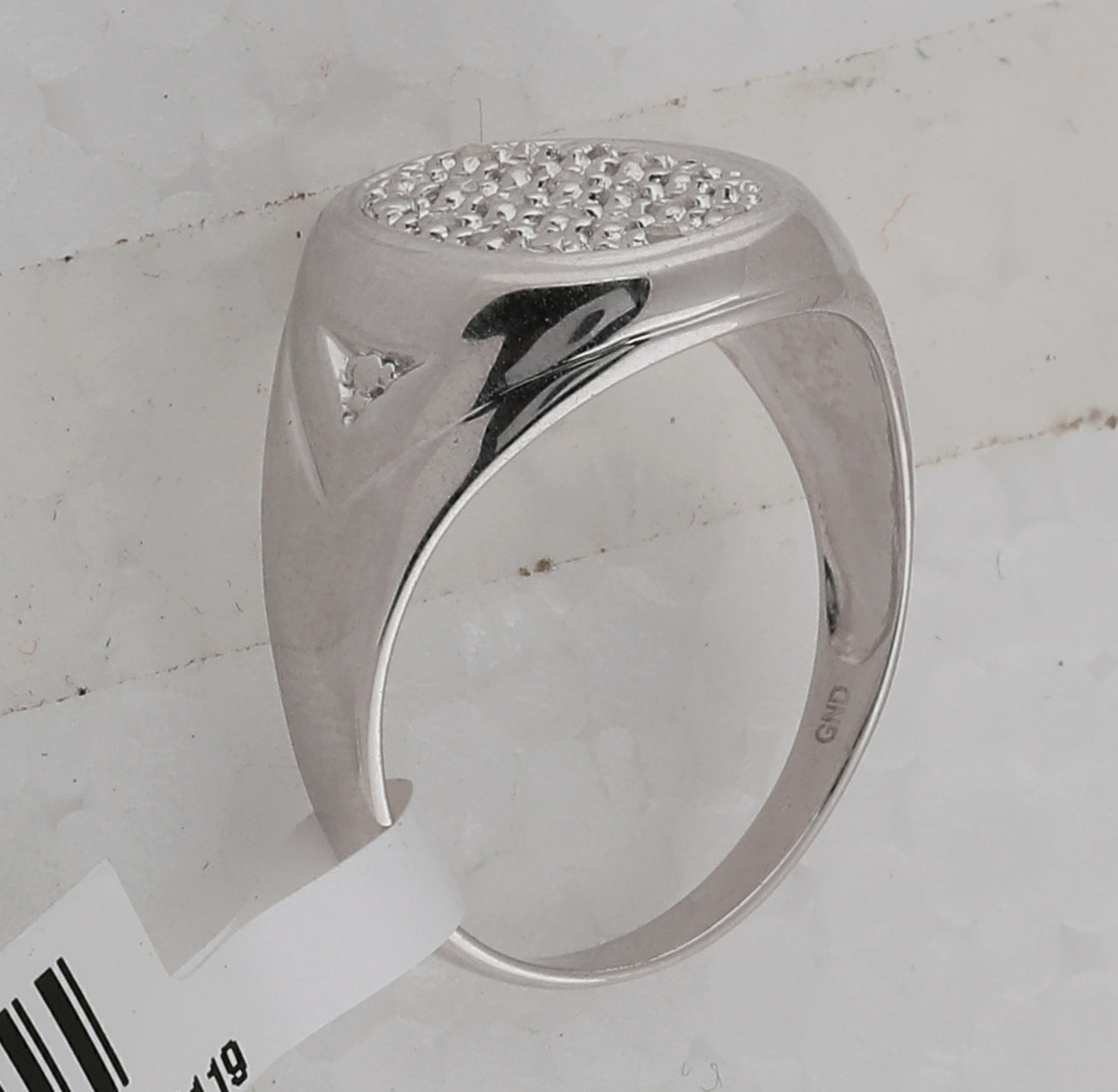 Sterling Silver Mens Round Diamond Oval Cluster Ring 1/6 Cttw, Mens Size: 7-13