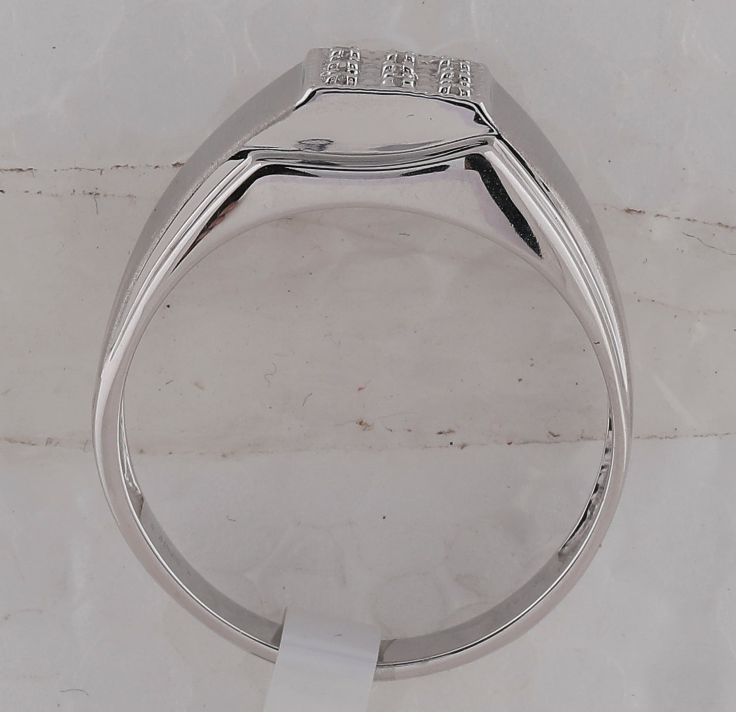 Sterling Silver Mens Round Diamond Square Cluster Ring .03 Cttw, Mens Size: 7-13