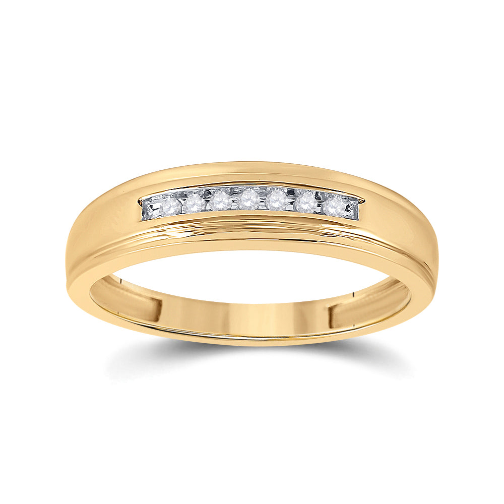 14K White Or Yellow Gold Mens Round Diamond Wedding Band Ring , Mens Size: 7-13