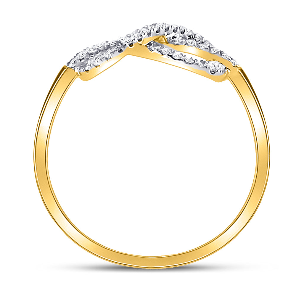 10kt Yellow Gold Womens Round Diamond Infinity Bridal Wedding Engagement Anniversary Ring 1/6 Cttw, Women Size: 5-9