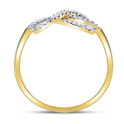 10kt Yellow Gold Womens Round Diamond Infinity Bridal Wedding Engagement Anniversary Ring 1/6 Cttw, Women Size: 5-9