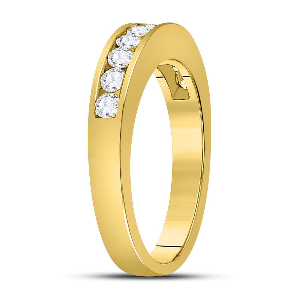 14K Yellow Or White Gold Womens Round Diamond Wedding Channel Set Band 1/2 Cttw, Womens Size: 5-10