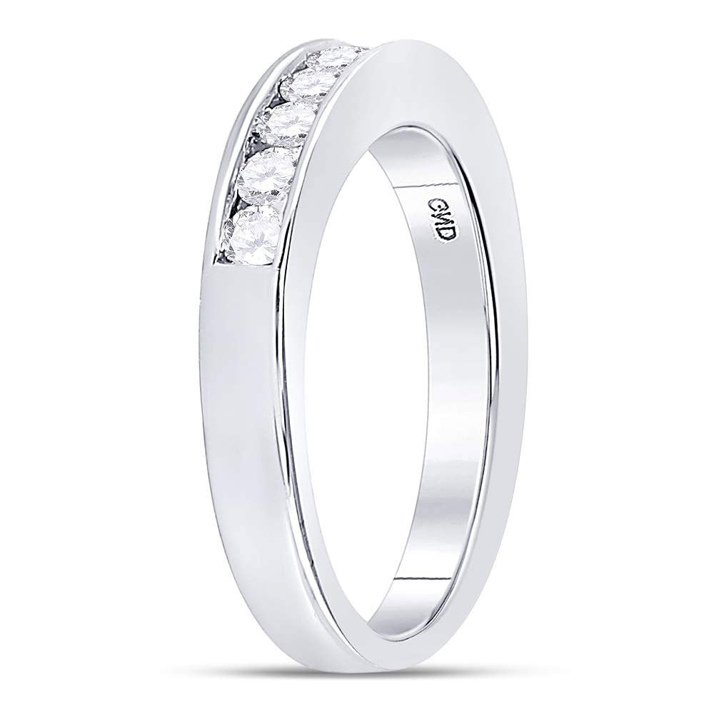 14K Yellow Or White Gold Womens Round Diamond Wedding Channel Set Band 1/2 Cttw, Womens Size: 5-10