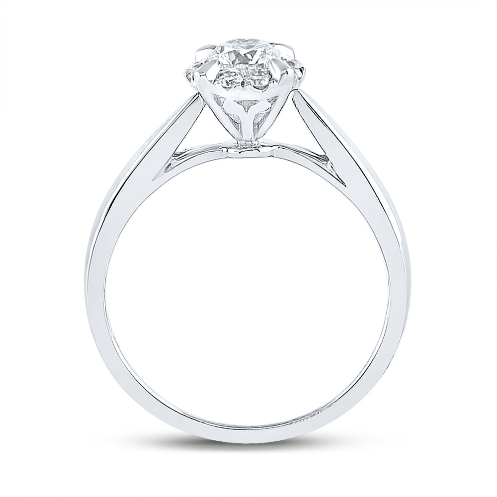 14K White Gold Round Diamond Solitaire Bridal Wedding Engagement Ring 1/2 Cttw, Womens Size: 5-10