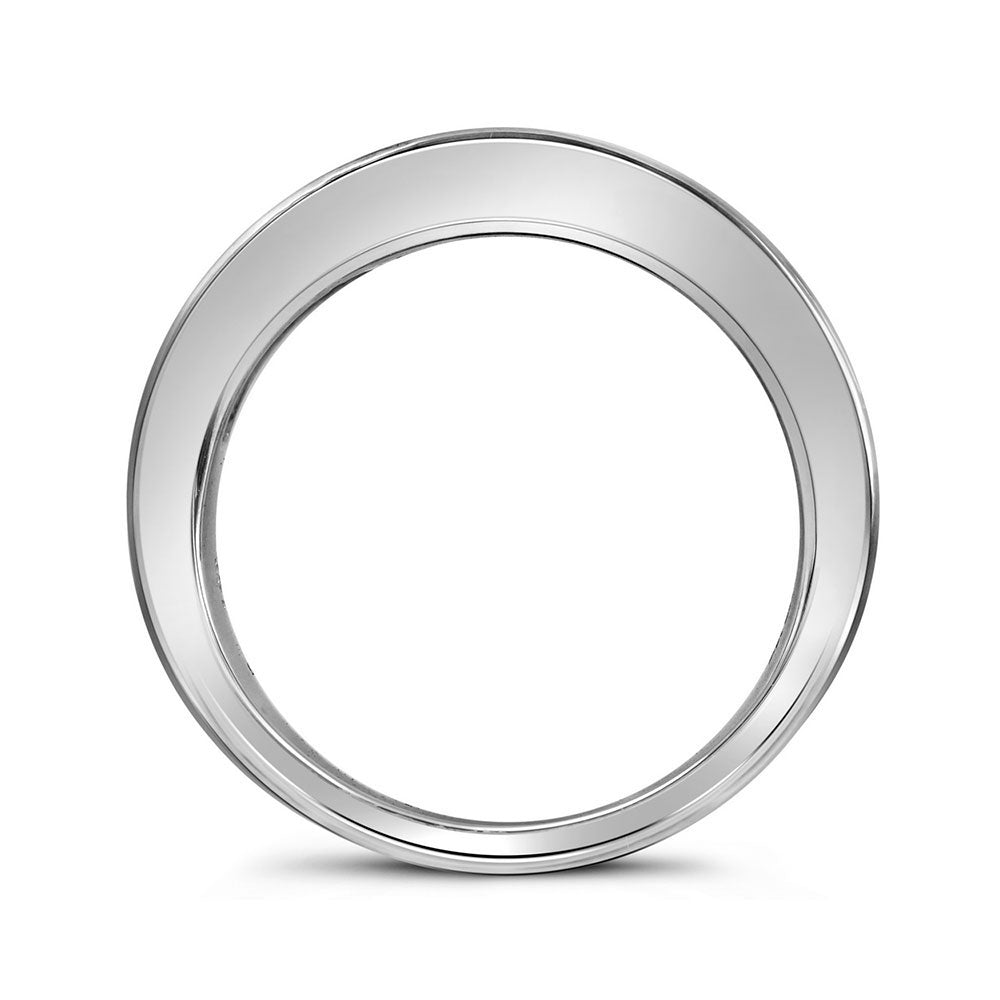 14K White Gold Womens Round Channel-set Diamond Single Row Wedding Band 1 Cttw, Womens Size: 5-10