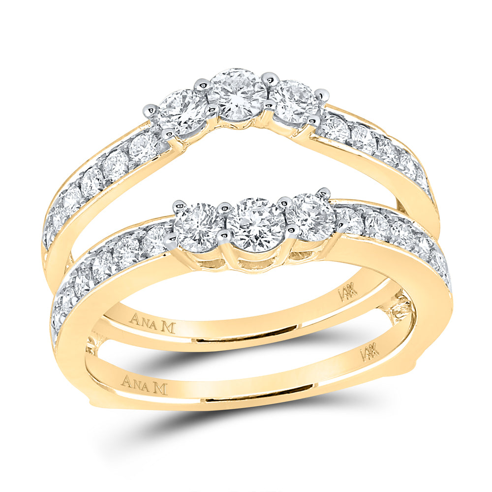 14kt Yellow Gold 14kt Two-tone Yellow Gold Womens Round Diamond Wrap Ring Guard Enhancer 1.00 Cttw, Women Size: 5-9