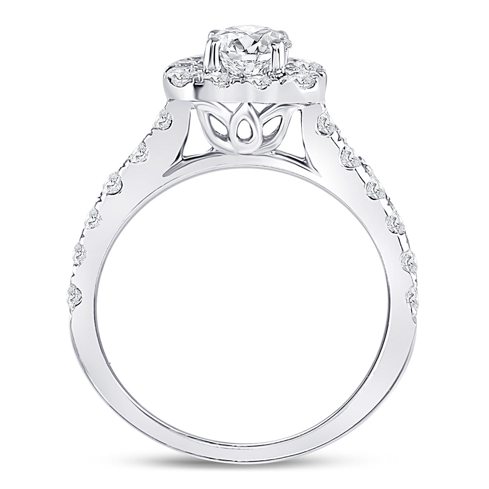 14K White Gold Round Diamond Solitaire Bridal Wedding Engagement Ring 1-1/2 Cttw, Womens Size: 5-10