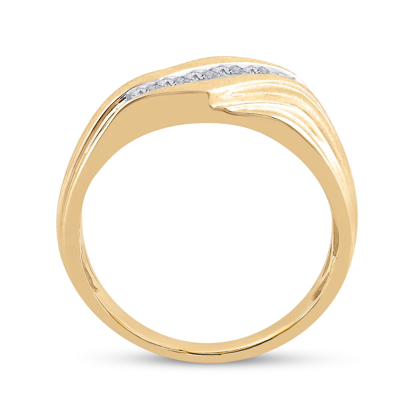 10K Yellow Gold Mens Round Diamond Wedding Band Ring 1/3 Cttw, Mens Size: 7-13