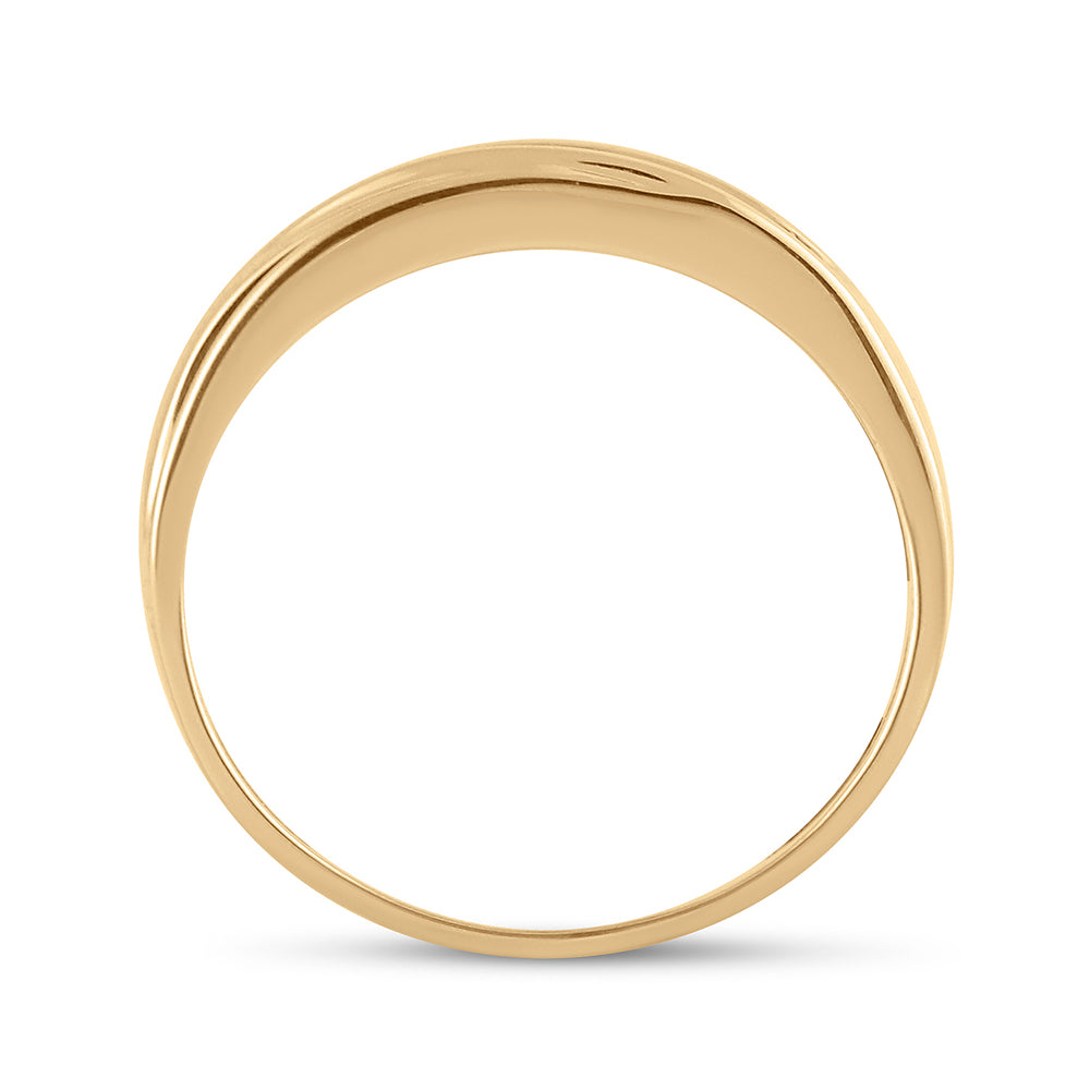 14K Yellow Gold Mens Round Diamond Wedding Band Ring 1/4ct., Mens Size: 7-13