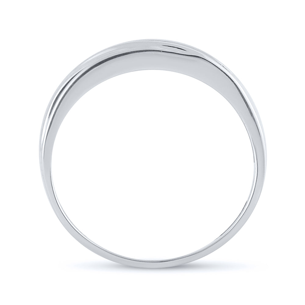 10K White Gold Mens Round Diamond Wedding Single Row Band Ring 1/4 Cttw, Mens Size: 7-13