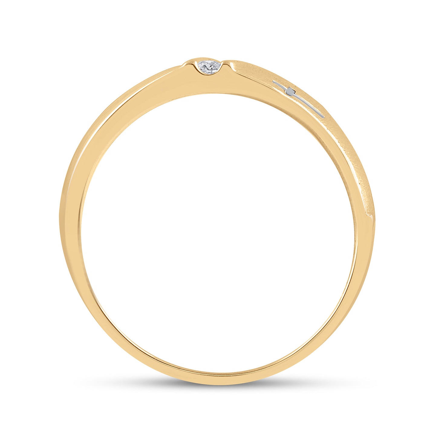 14K Yellow Or White Gold Mens Round Diamond Wedding Cross Band Ring 1/20 Cttw, Mens Size: 7-13