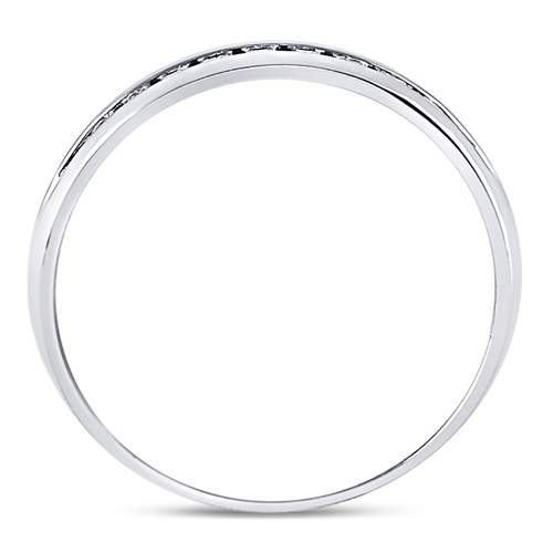 14K White Gold Mens Machine Set Round Diamond Wedding Channel Band Ring 1/4 Cttw, Mens Size: 7-13