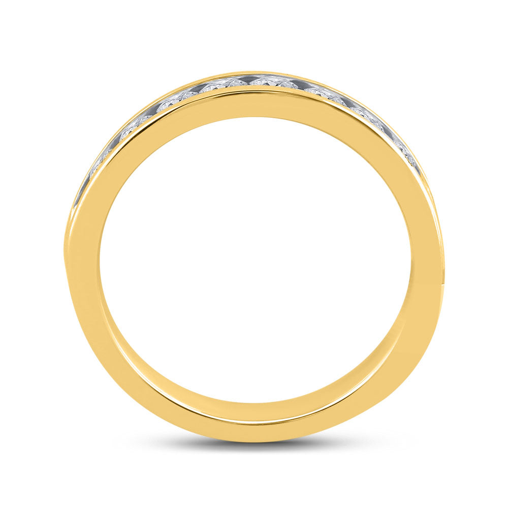 14K Yellow Gold Womens Round Diamond Channel-set 4mm Wedding Band 3/4 Cttw, Womens Size: 5-10