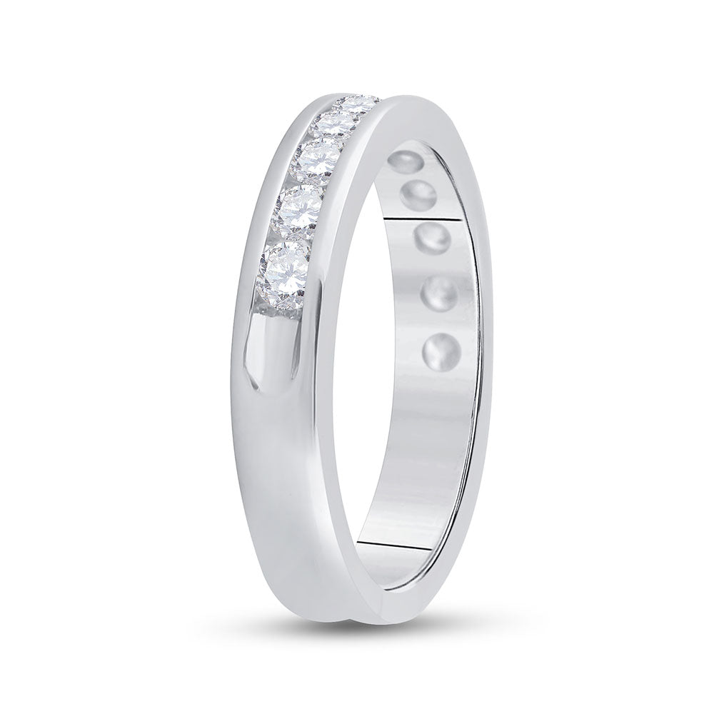 14K White Gold Womens Round Diamond Wedding Band 3/4 Cttw, Womens Size: 5-10