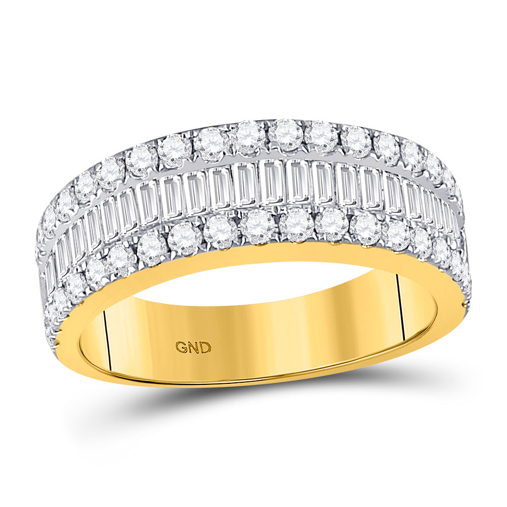 14K Yellow Gold Womens Baguette Diamond Anniversary Ring 1-1/2 Cttw, Womens Size: 5-10