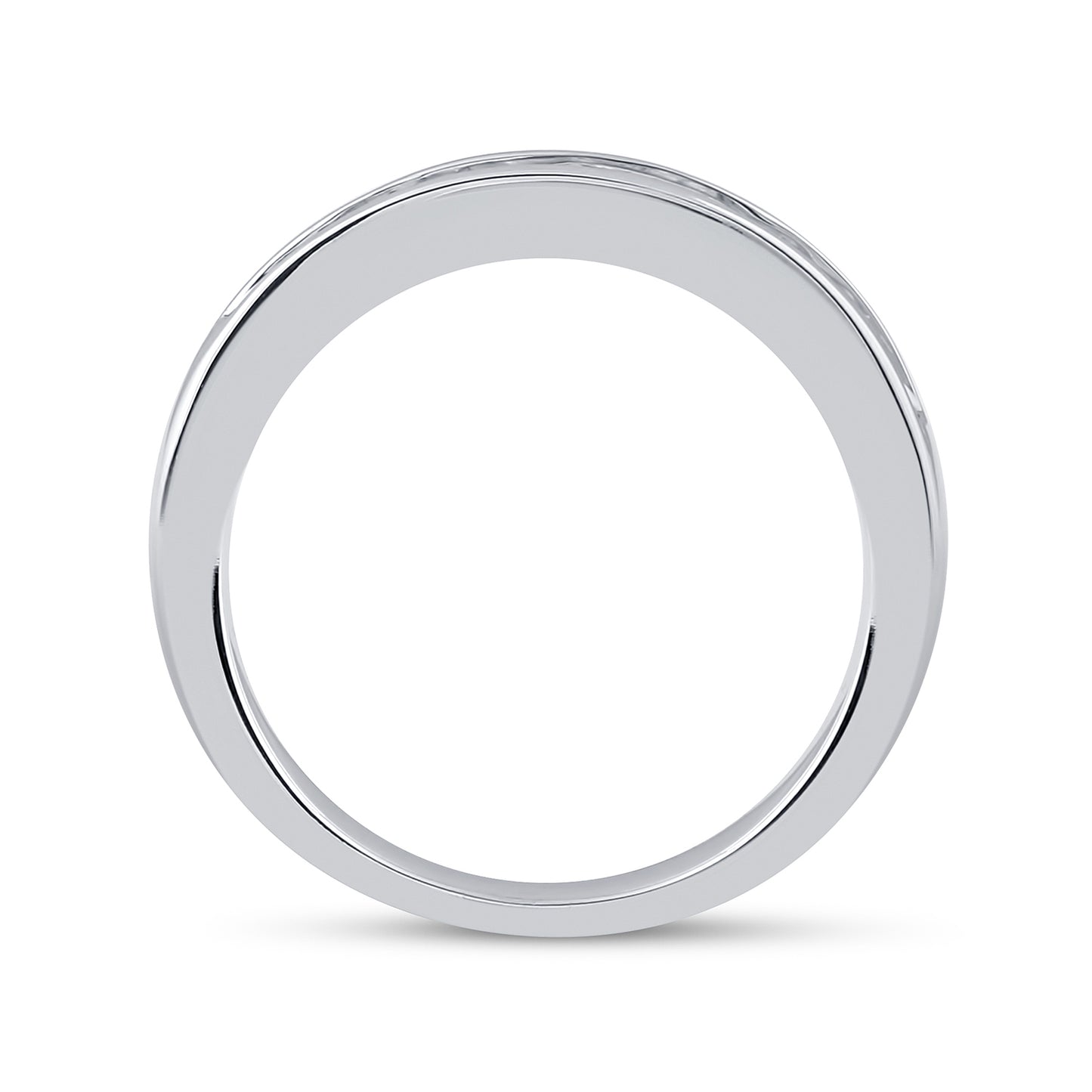 14K Yellow Or White Gold Womens Princess Diamond Wedding Single Row Band 1/2 Cttw, Womens Size: 5-10