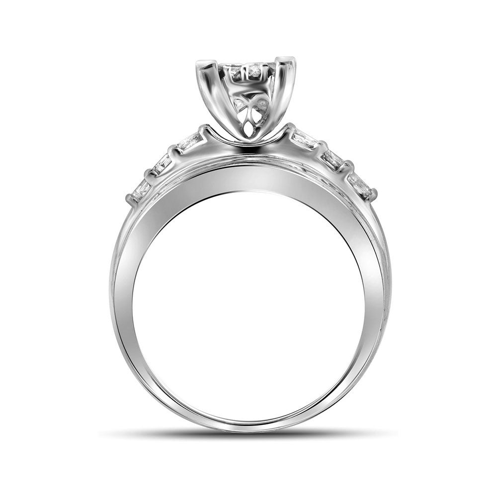 10kt Yellow Or White Gold Womens Princess Diamond Cluster Bridal Wedding Engagement Ring 1/2 Cttw