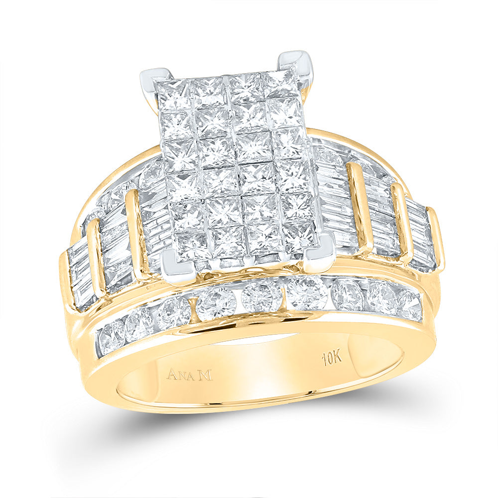 10kt Yellow Gold 3 Cttw Diamond Cindy Wedding Engagement Anniversary Ring, Women Size: 5-9