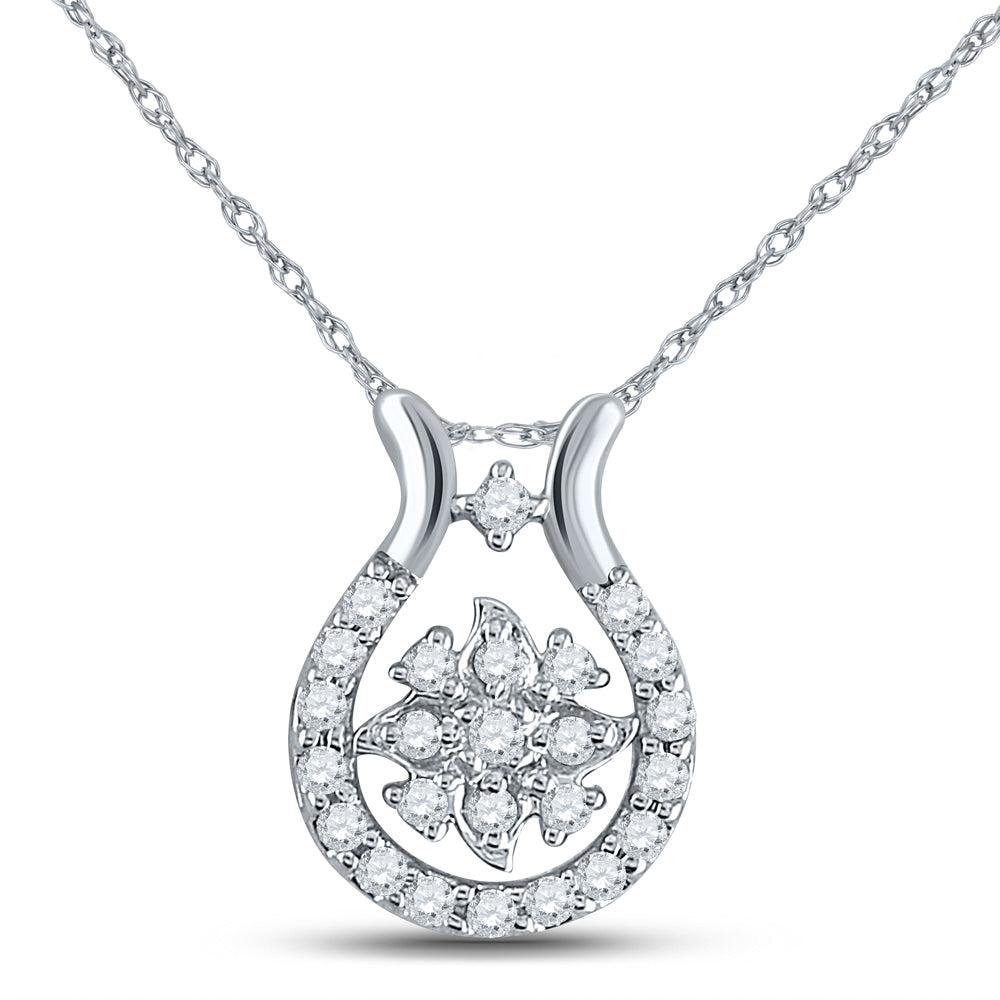 10K White Gold 1/8Cttw Diamond Pendant