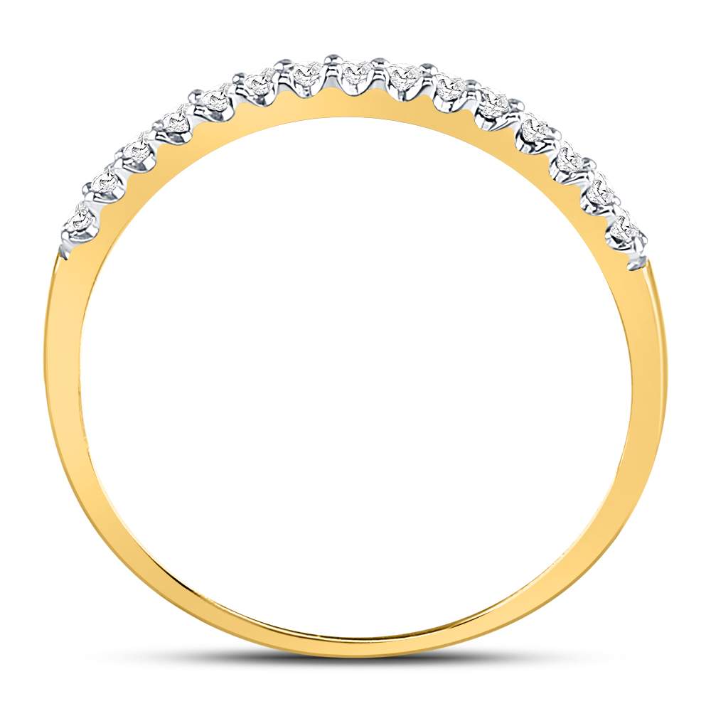 14k Yellow Or White Gold Round Diamond Womens Slender Stackable Wedding Band 1/6 Cttw