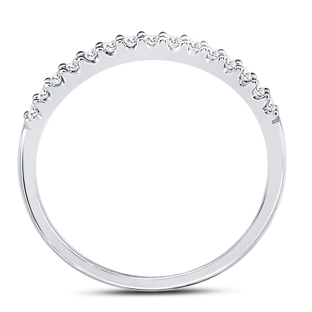14K White Or Yellow Gold Womens Round Dia. Wedding Single Row Band , Womens Size: 5-10