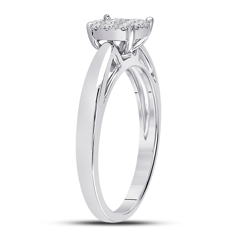 14K Yellow Or White Gold Princess Round Diamond Bridal Wedding Engagement Ring 1/4 Cttw, Womens Size: 5-10