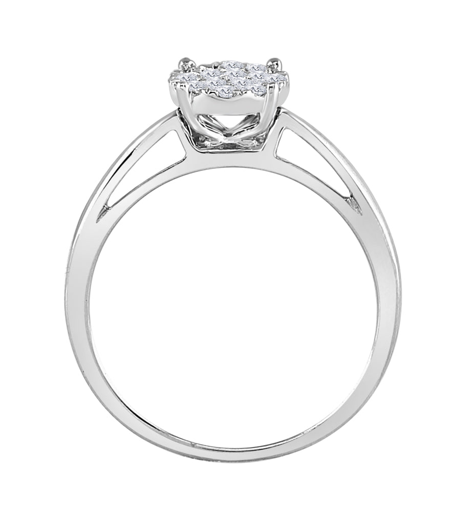 14K Yellow Or White Gold Princess Round Diamond Bridal Wedding Engagement Ring 1/4 Cttw, Womens Size: 5-10