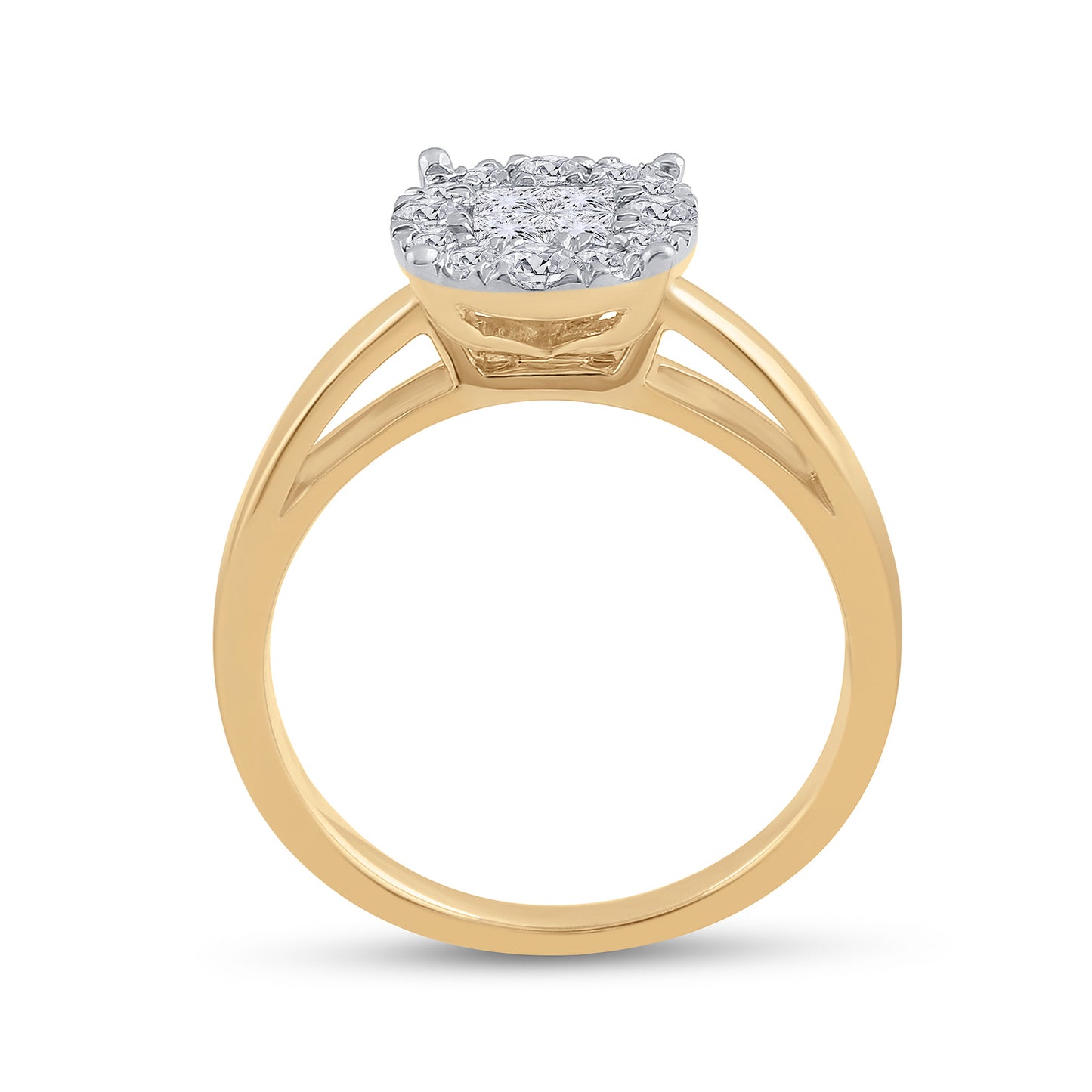 14K Yellow Or White Gold Princess Diamond Bridal Wedding Engagement Ring 1/2 Cttw, Womens Size: 5-10
