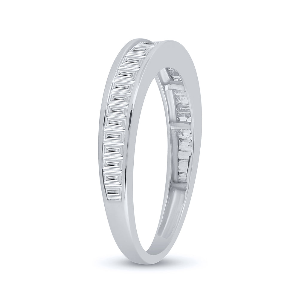 10K Yellow Or White Gold Womens Baguette Diamond Wedding Band 1/2 Cttw, Womens Size: 5-10