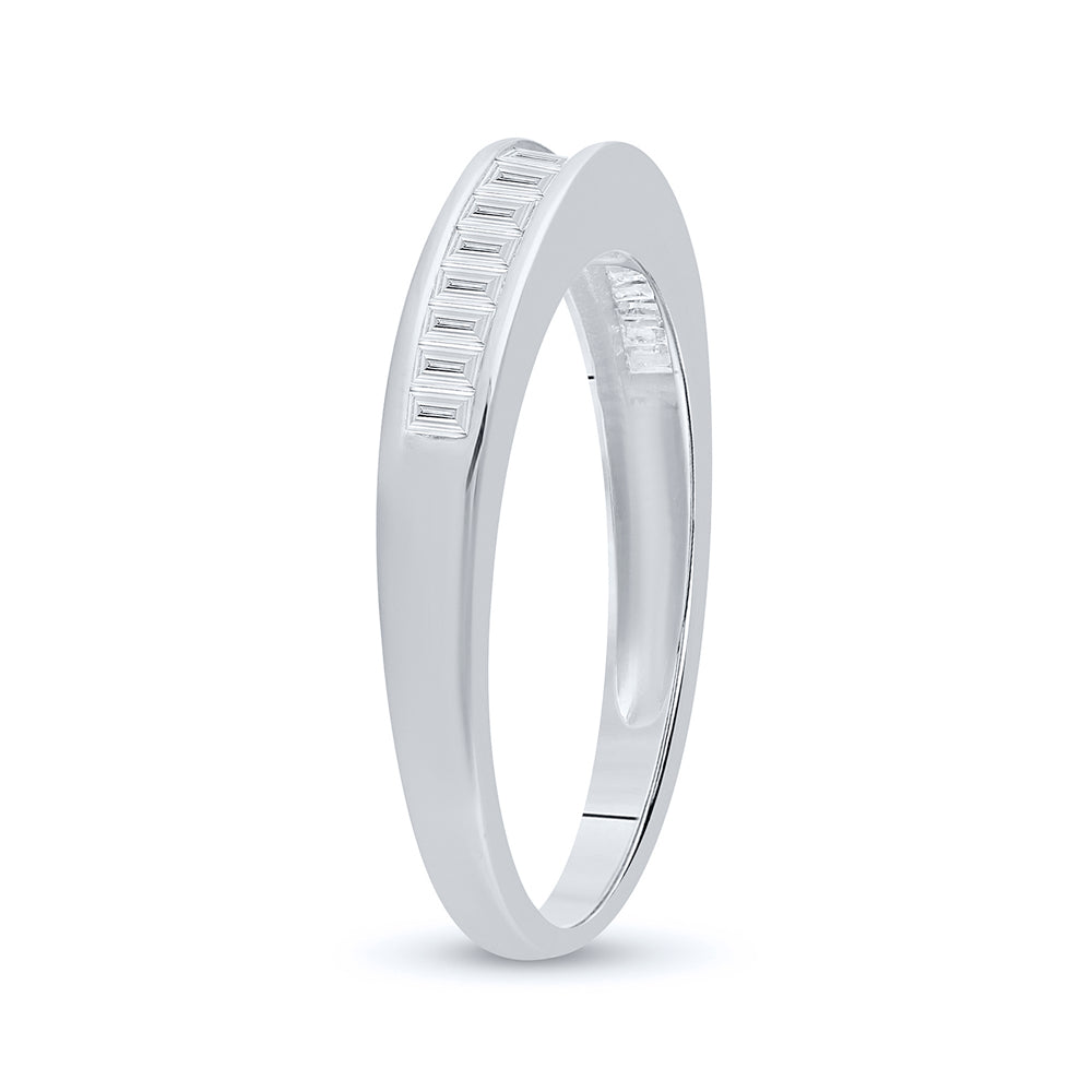 14K Yellow Or White Gold Womens Baguette Diamond Wedding Band 1/4 Cttw, Womens Size: 5-10