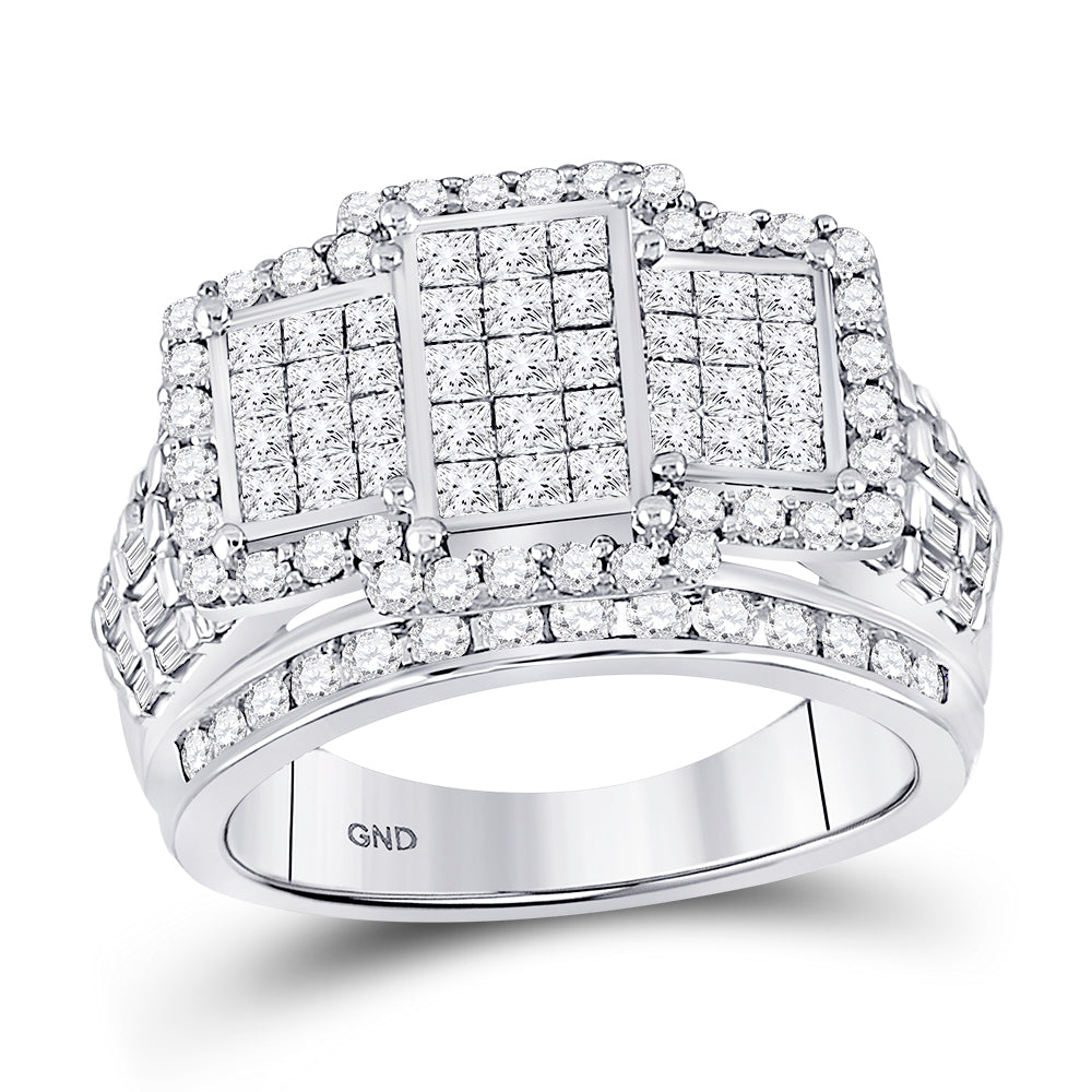 10kt White Gold 2 Cttw Diamond Invisible Ring