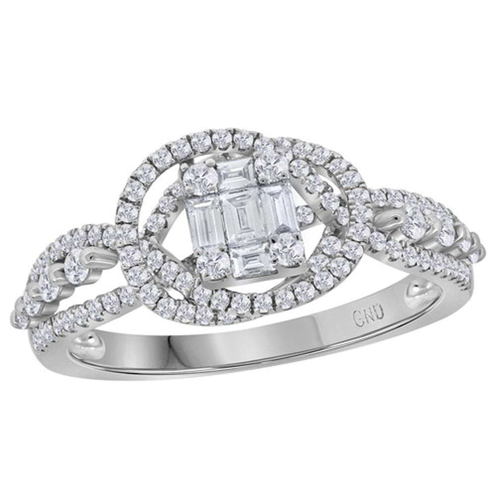 18kt White Gold 5/8ctw Diamond 1/5ct-crd Bridal Ring