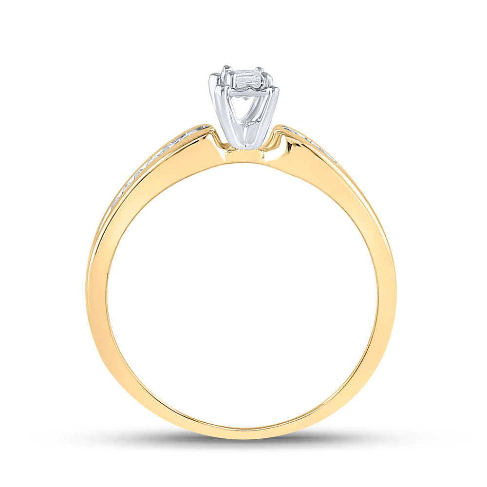 10K Yellow Gold Womens Princess Diamond Solitaire Promise Ring 1/6 Cttw, Womens Size: 5-10