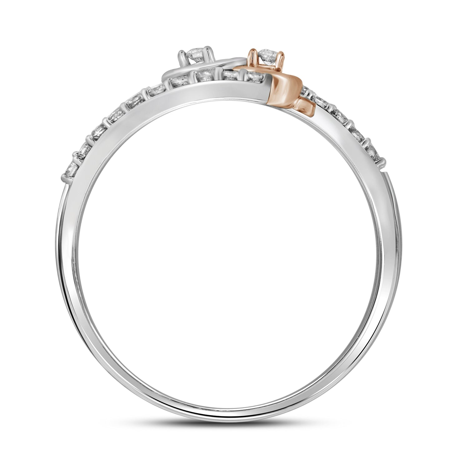10kt Two-tone Gold 1/5ct Diamond P1 Heart Fashion Ring