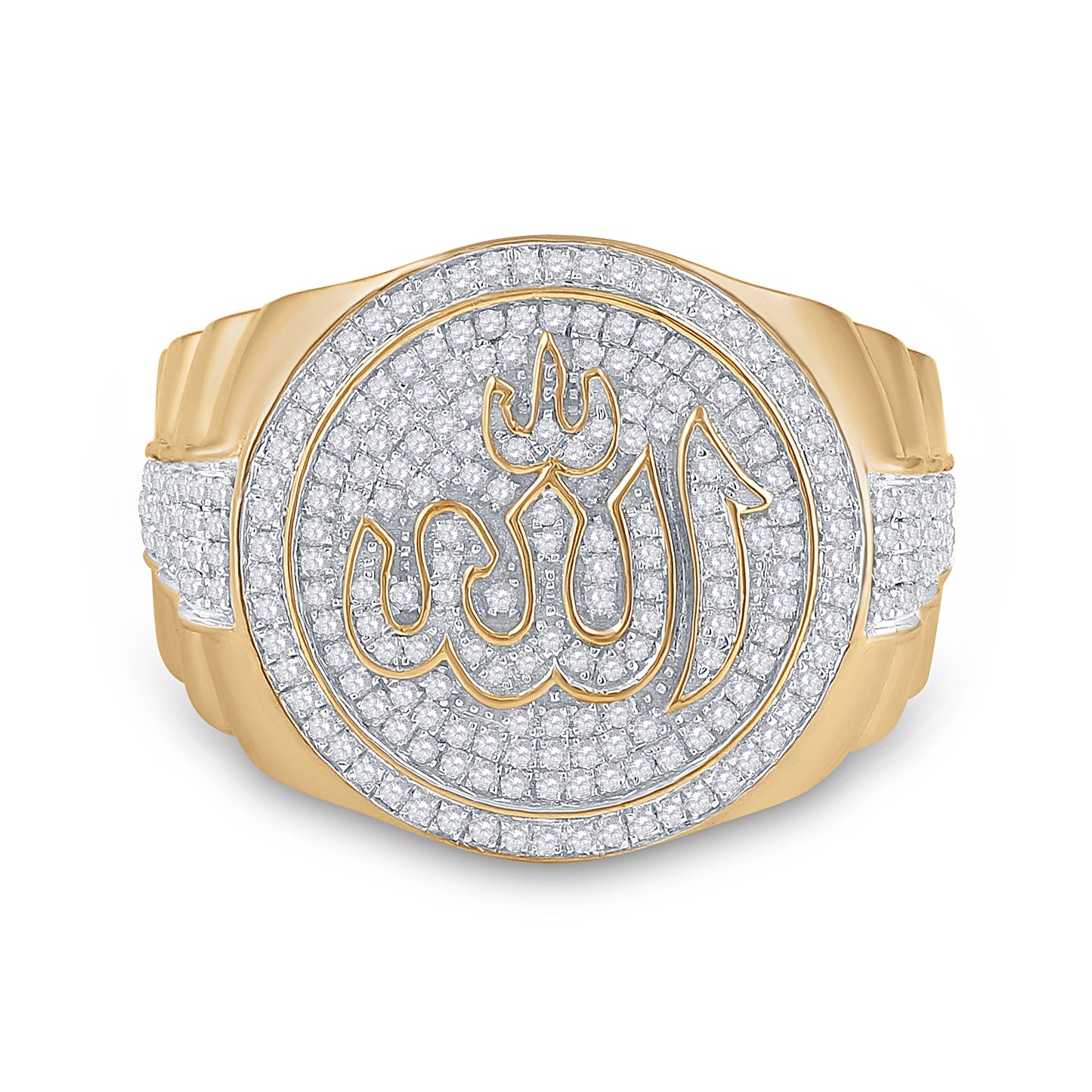 10K Yellow Gold 3/4Ct-Dia P1P2 Mens Ring