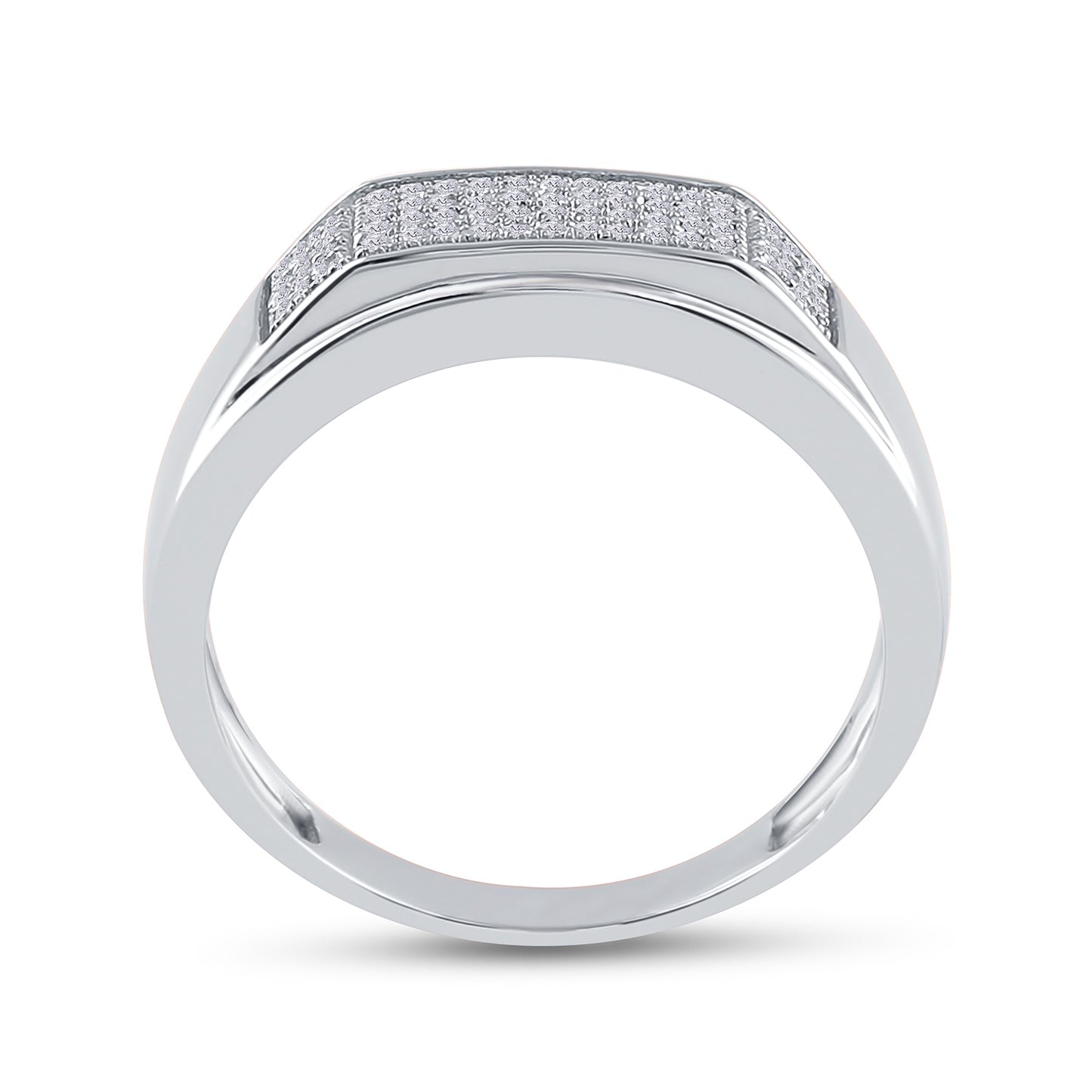 Sterling Silver Mens Round Diamond Wedding Band Ring 1/5 Cttw, Mens Size: 7-13
