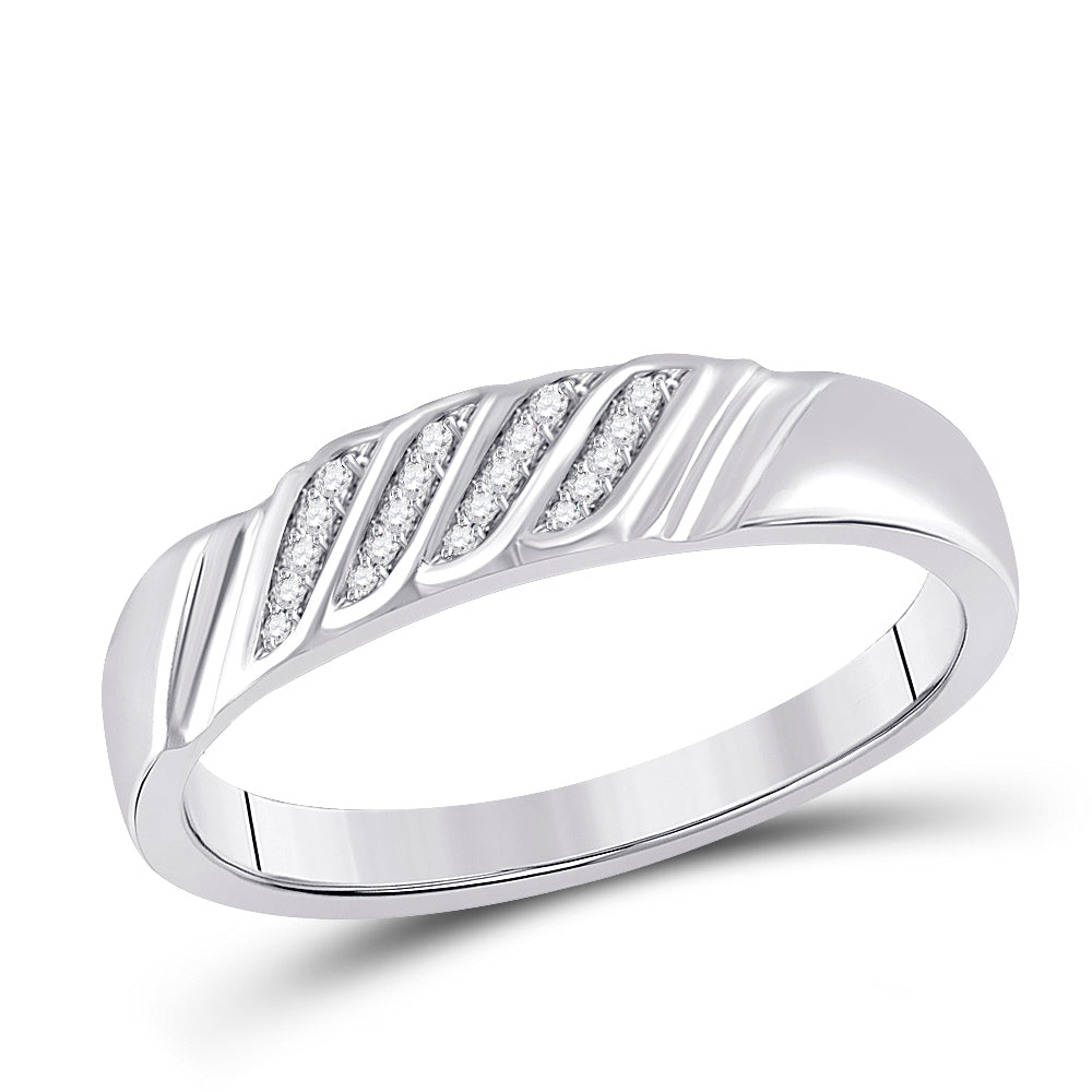 Sterling Silver His Hers Round Diamond Cluster Matching Wedding Set 1/5 Cttw, Womens Size: 5-10, Mens Size: 7-13