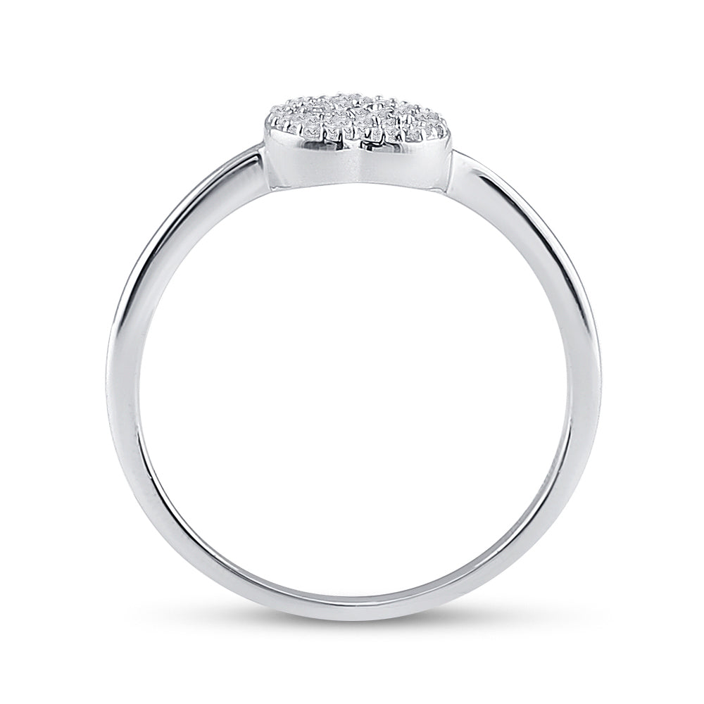 Sterling Silver Womens Round Diamond Heart Ring .03ctw, Womens Size: 5-10