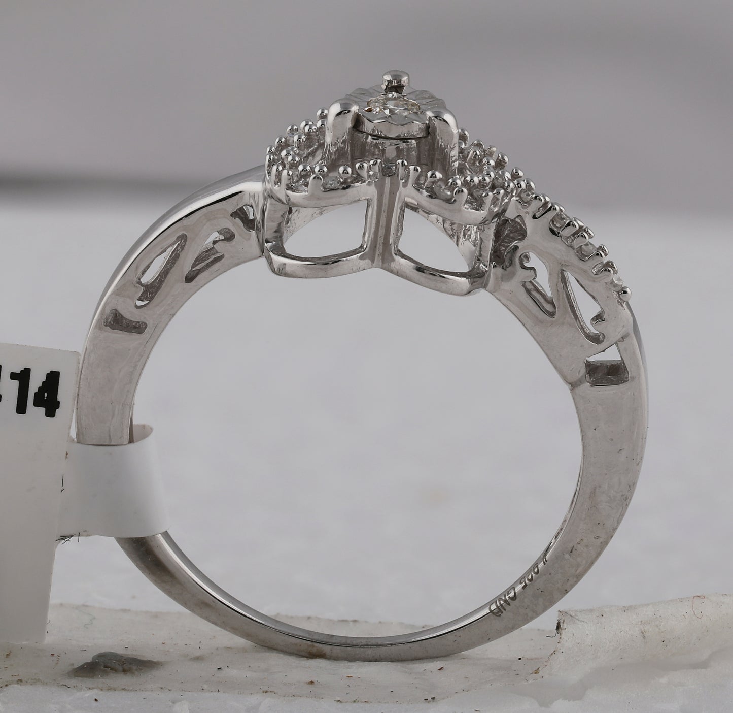 Sterling Silver Womens Round Dia. Heart Ring 0.1 ctw, Women's Size: 5-10