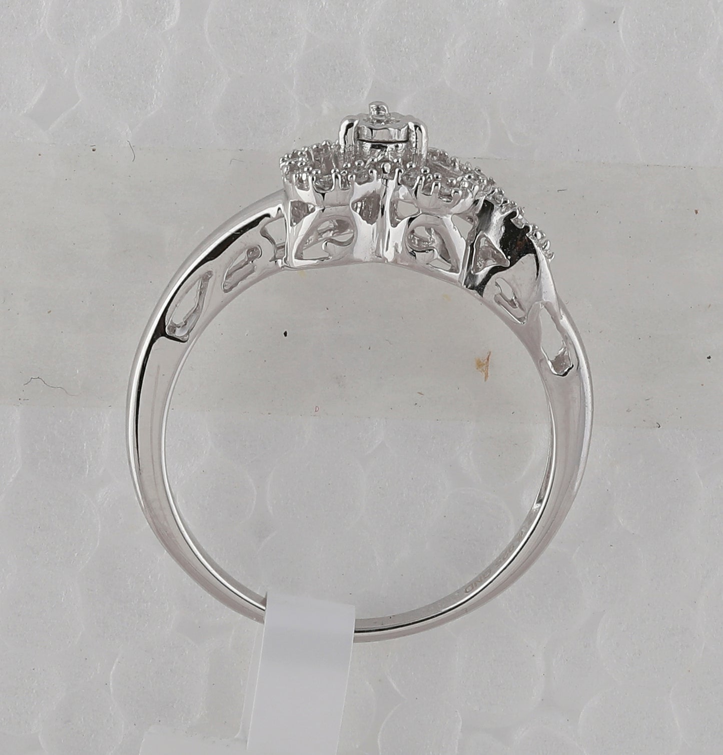 Sterling Silver Womens Round Diamond Heart Ring 1/10ctw, Women's Size: 5-10