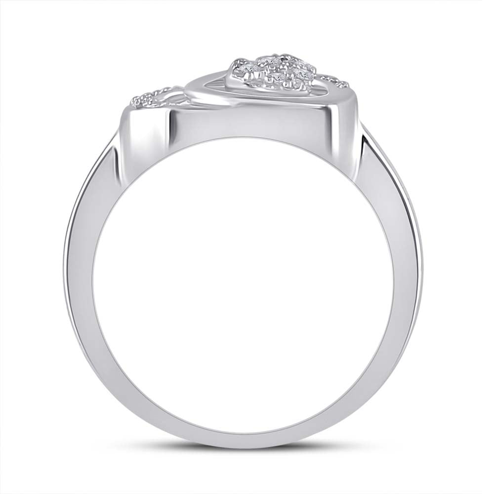 Sterling Silver Womens Round Dia. Heart Ring 0.05 ctw, Women's Size: 5-10