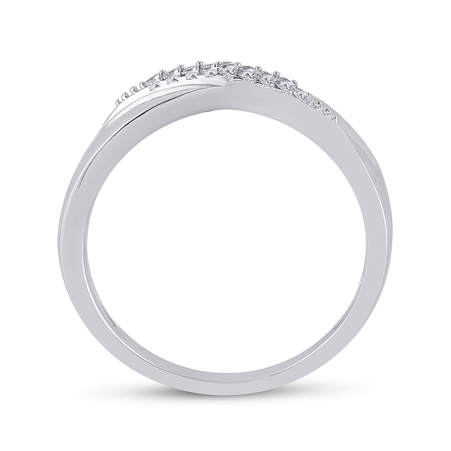 Sterling Silver Womens Round Diamond Band Ring 1/20 Cttw, Womens Size: 5-10