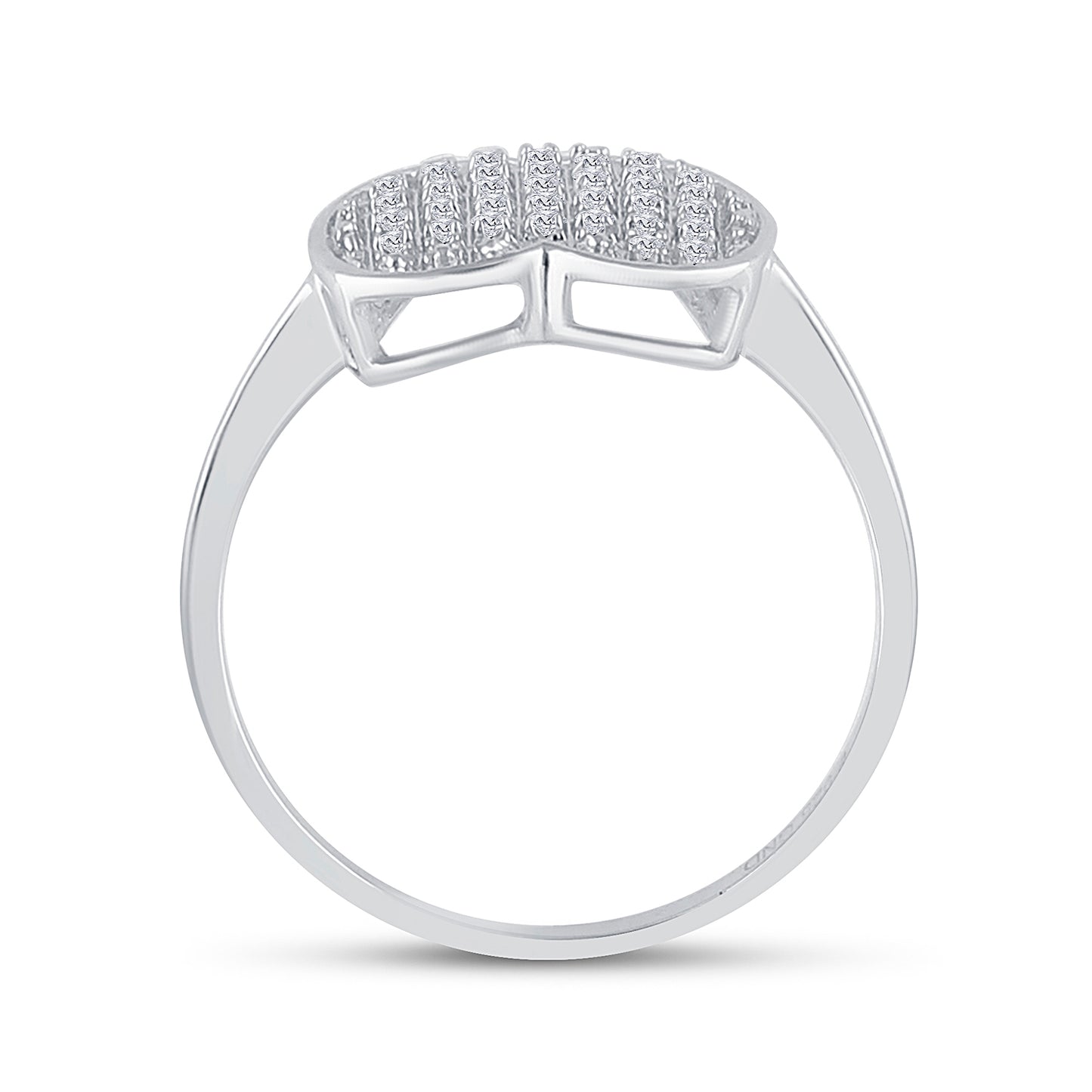 Sterling Silver Womens Round Diamond Heart Ring 1/10 Cttw, Womens Size: 5-10