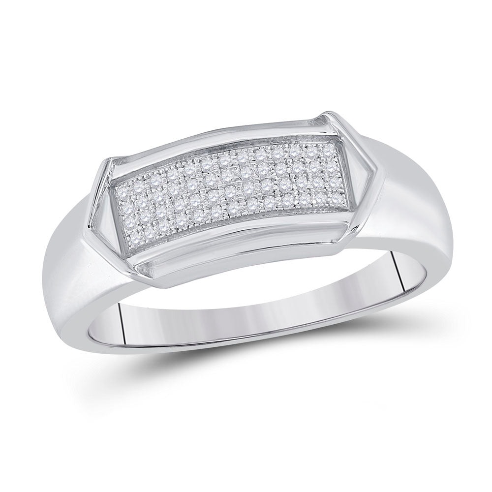 Sterling Silver His Hers Round Dia. Cluster Matching Wedding Set 1/3ctw, Women's Size: 5-10, Mens Size: 7-13