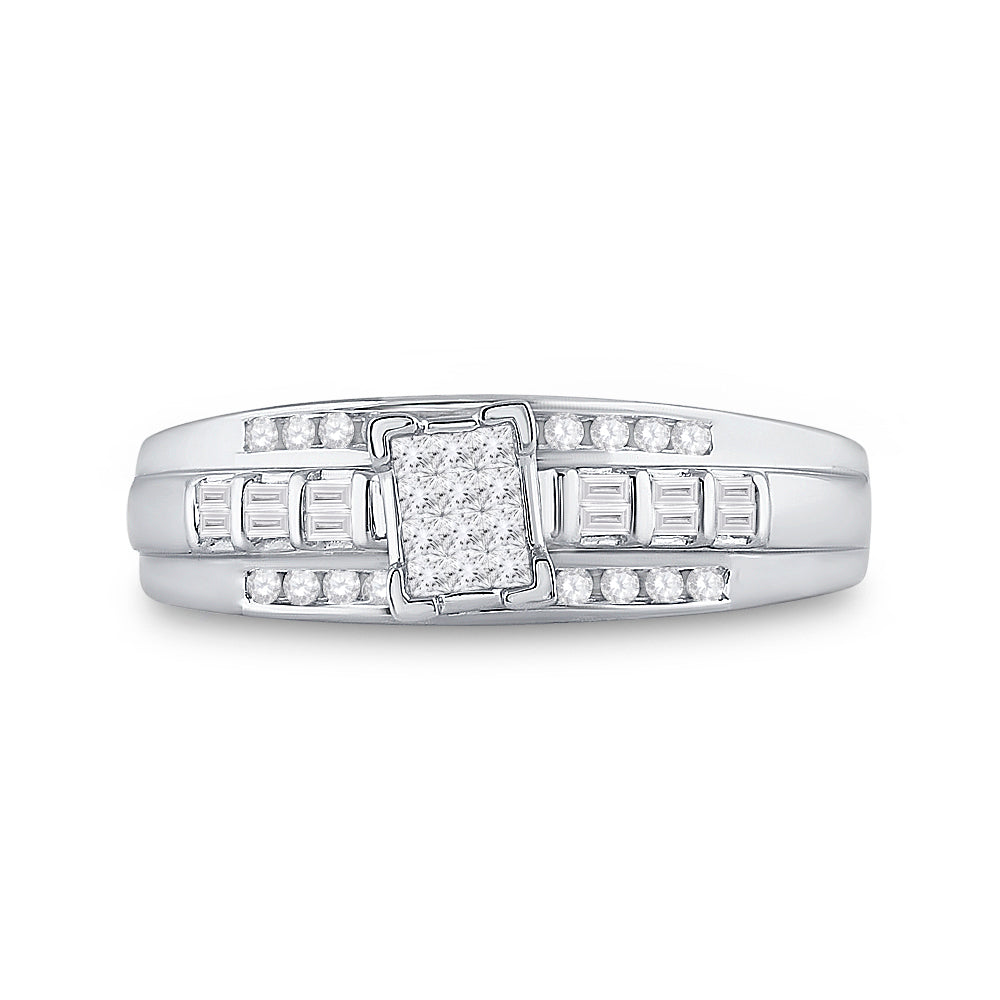 Sterling Silver 1/3Cttw Diamond Invisible Ring