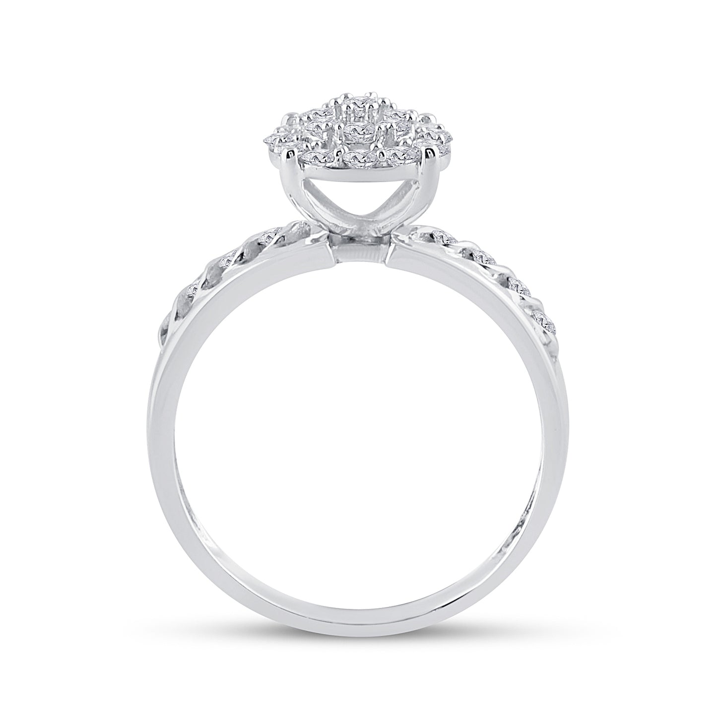 10K White Gold His Hers Round Diamond Cluster Matching Wedding Set 3/4ctw, Womens Size: 5-10, Mens Size: 7-13