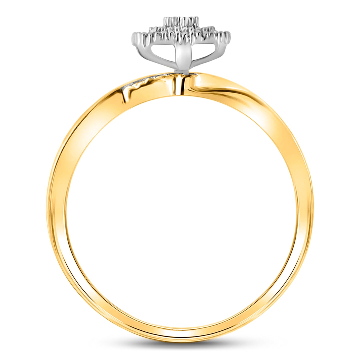 10K Yellow Gold His Hers Round Diamond Cluster Matching Wedding Set 1/5 Cttw, Womens Size: 5-10, Mens Size: 7-13
