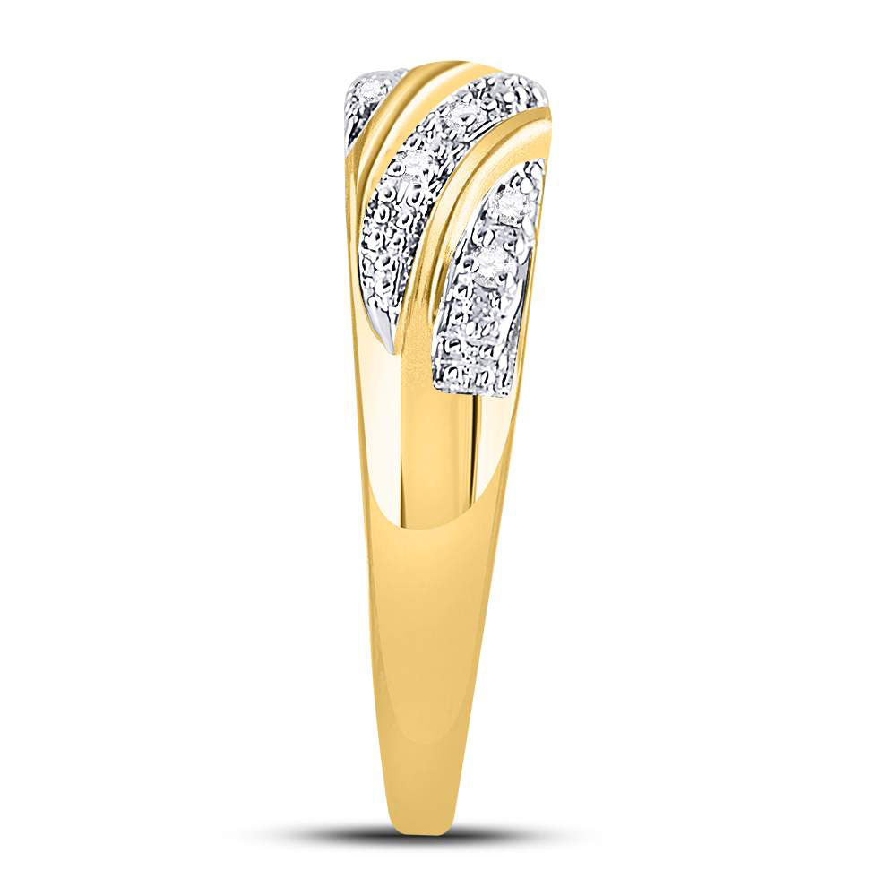 14K Yellow Gold His Hers Round Diamond Square Matching Wedding Set 1/3 Cttw, Womens Size: 5-10, Mens Size: 7-13