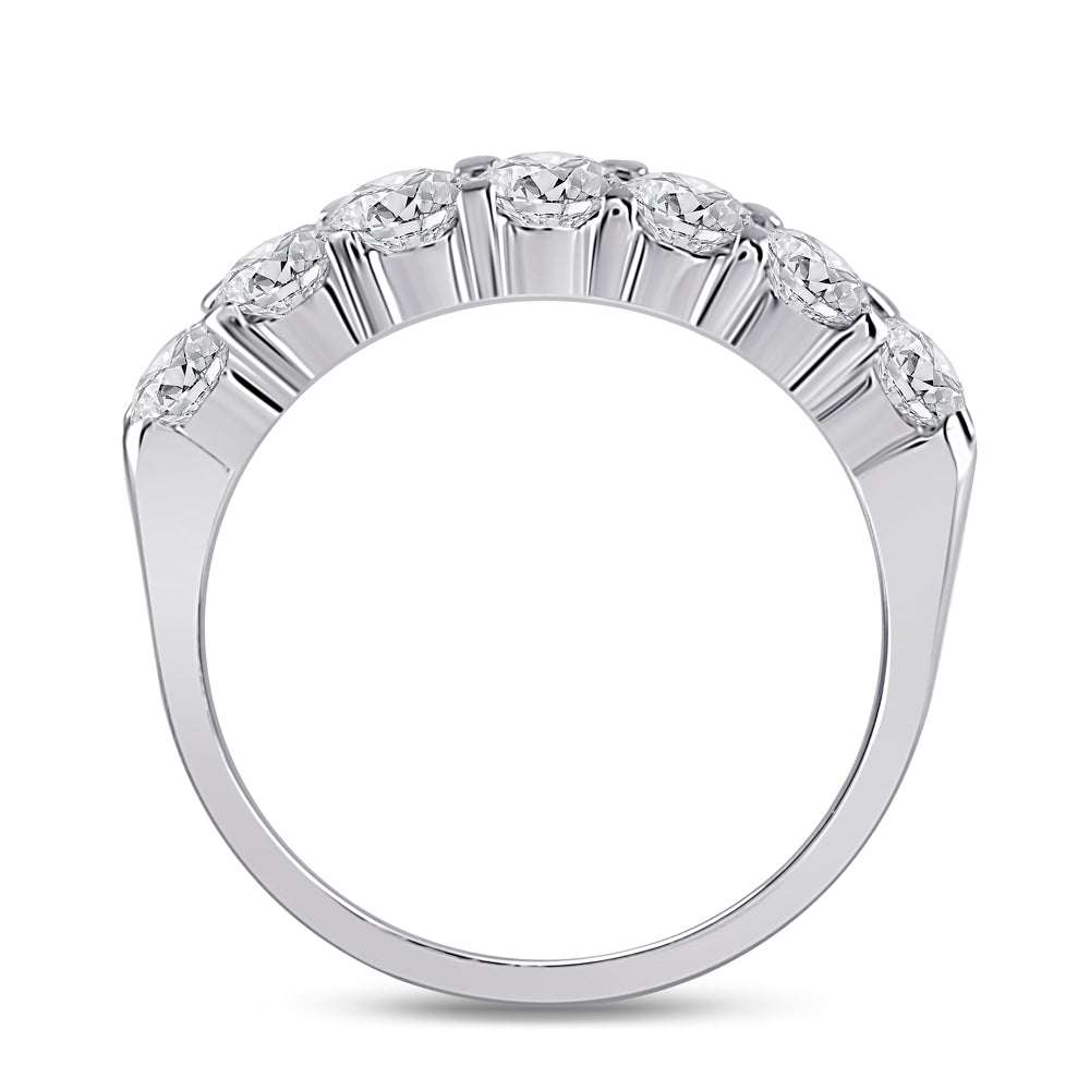 14K White Gold Womens Round Diamond Single Row Comfort Wedding Band 1 Cttw, Womens Size: 5-10