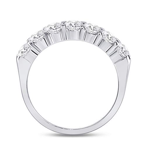 14K White Gold Womens Round Diamond Single Row Comfort Wedding Band 1 Cttw, Womens Size: 5-10